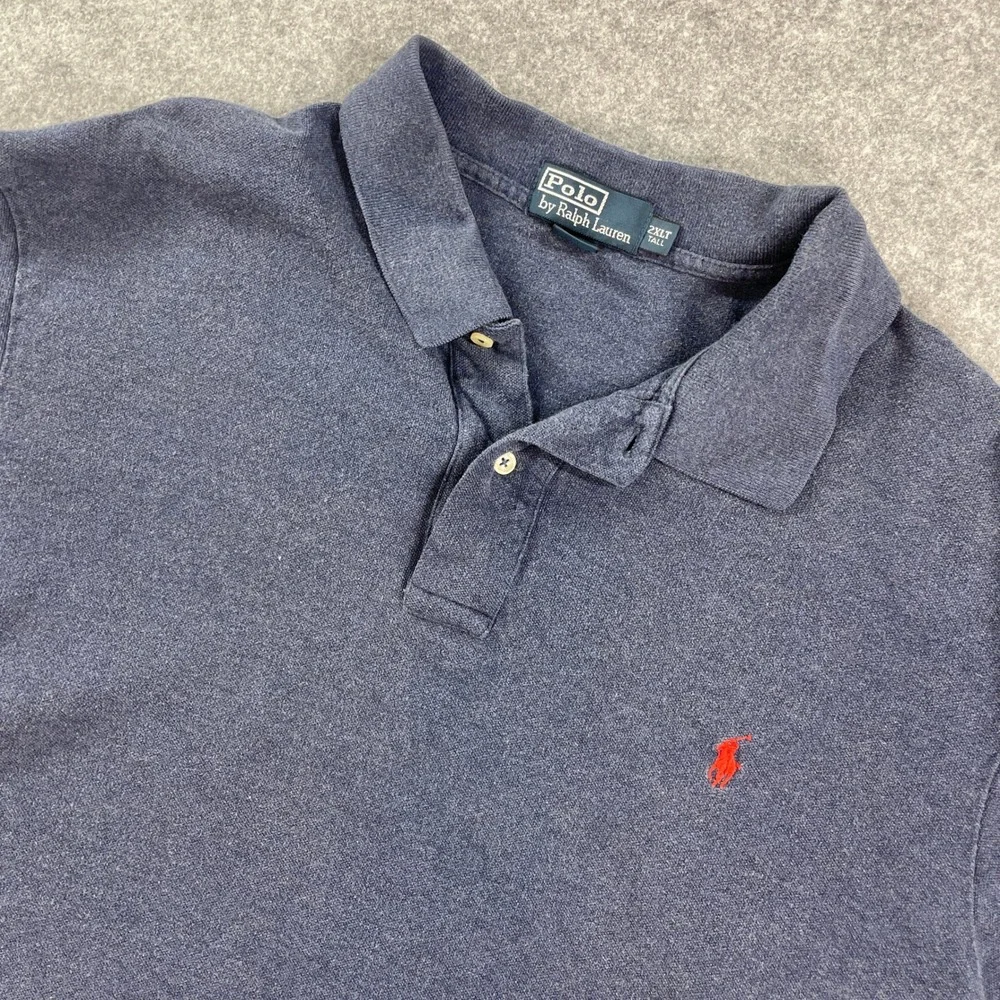 Polo Ralph Lauren Vintage Mens Polo Shirt 2XLTT Blue Short Sleeve